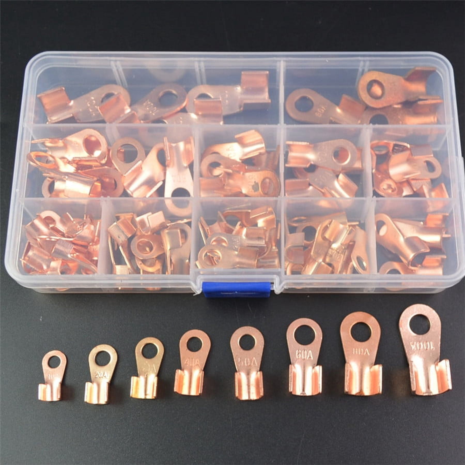 Zyutaosan 90Pcs Copper Battery Cable Connector Terminal Open Lugs Wire Terminals Ot 10A-100A