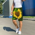 thumbnail image 7 of Bixox Men's Sunflower printed lightweight casual shorts, soft sleep shorts with pockets., 7 of 7