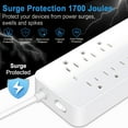 thumbnail image 7 of Lefree Surge Protector Power Strip with USB Ports  4-Foot Extension Cord - 12 Outlet for Indoor/Office Use, White, 7 of 7