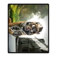 thumbnail image 2 of CADecor Tiger Blanket Fleece Throw Blanket for Sofa or Bed 58x80 inches, 2 of 3