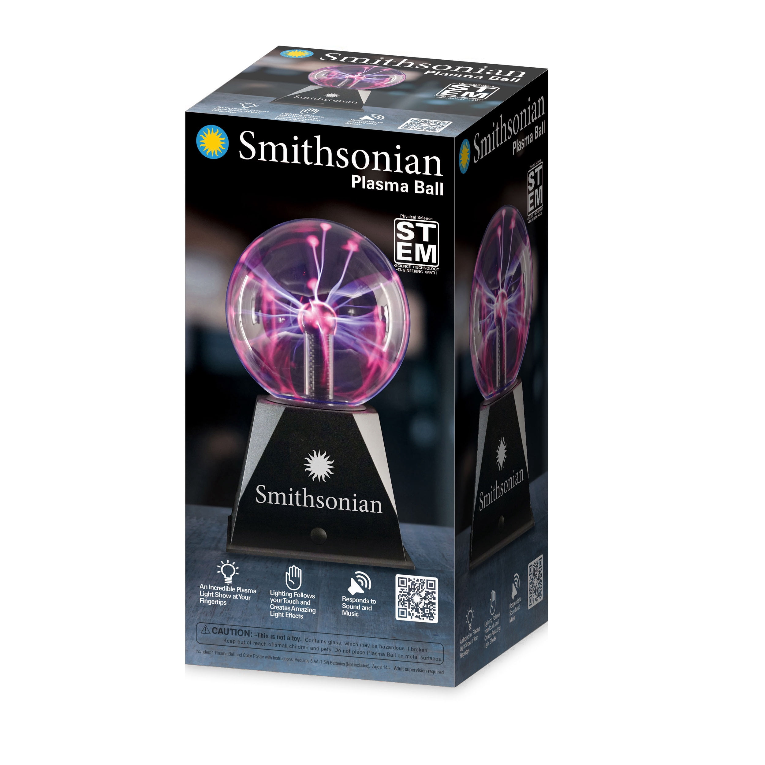 NSI Smithsonian12" High Plastic Plasma Ball Battery Operated. Recommended for Ages 14 Years and up