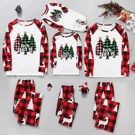 

Aloohaidyvio 2024 Christmas Pajamas Clearance Family Christmas PJs Matching Sets Cute Holiday Pajamas Printed Top and Pants Xmas Jammies for Couples/Men/Women