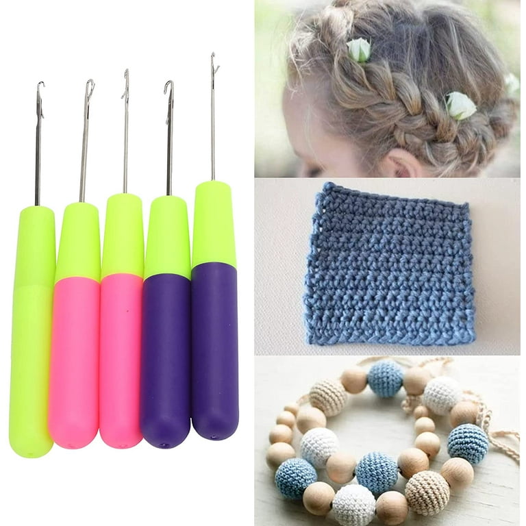 healifty Healifty Bent Latch Hook Wood Crochet Needle Hook Hair Locking  Tool for DIY Craft Braid Hair Carpet Weaving Making Supplies