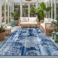 thumbnail image 2 of 5'x7' Area Rugs, Navy Blue Coastal Indoor Outdoor Area Rug for Living Room Bedroom, Nautical Coral Starfish Shell Seahorse Ocean Washable Bathroom Rugs Kitchen Floor Carpet Mats Home Decor Aesthetic, 2 of 8