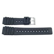 Black Casio Style 20mm PVC Watch Band for Men
