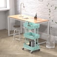 thumbnail image 4 of Rolling Utility Cart Simple Houseware, 3 niveles, turquesa, 4 of 6