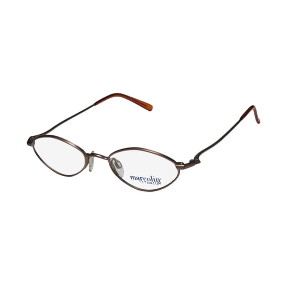 NEW MARCOLIN 2031 MENS/WOMENS CAT EYE FULL-RIM TITANIUM MATTE BROWN TITANIUM LIGHT WEIGHT CAT EYE FRAME DEMO LENSES 46-18-140 EYEGLASSES/GLASSES