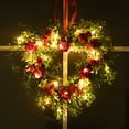 thumbnail image 3 of LED Lighted Valentine's Day Wreath, 16 Inch Heart Shaped Garland Simulation Red Rose Flower Wreath for Front Door Wedding Hanging, 3 of 9