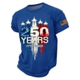 thumbnail image 2 of 250 Anniversary Usa Shirt Men Crewneck Patriotic T-Shirt American Flag Stars Graphic Short Sleeve Tee Tops, 2 of 4