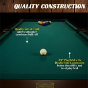 7.5 ft Billiard Pool Table with Cue Rack, Dartboard, and Game Accessories - Green, by Barrington Billiards