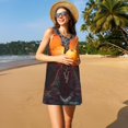 thumbnail image 3 of Fotbe Tree Hollow Meditating Giraffe Vestido de Verano sin Mangas para Mujer – Vestido Midi Línea A, Estilo Camiseta Floral, Vestido Playero Casual y Fluido, 3 of 7