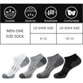 thumbnail image 7 of CAILDANL Mens Athletic Ankle Socks Moisture Wicking Cushion Running Low Cut Sock 6 Pack, 7 of 7