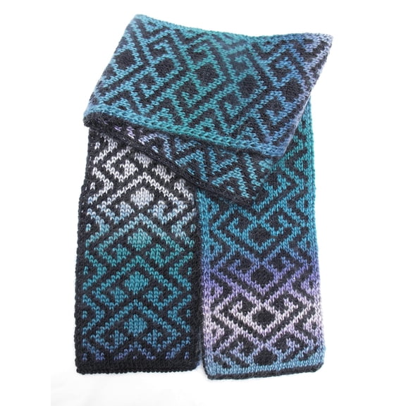 AZTEC PATTERN HANDMADE SCARF - REVERSIBLE