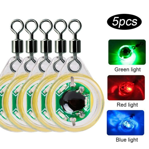 5 uds señuelo de pesca luz bajo el agua forma de ojo LED atraer lámpara de cebo (verde)