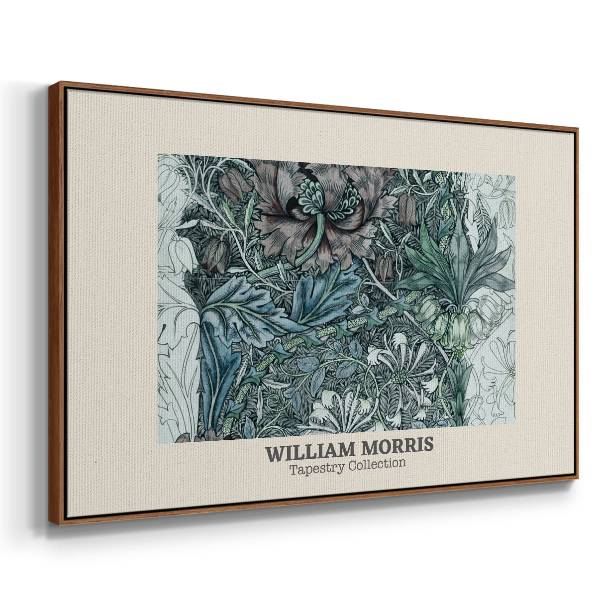 Vintage Abstract Print-XXXVII Framed in Walnut Wood Gallery Wrapped Canvas 27 in. x 41 in.