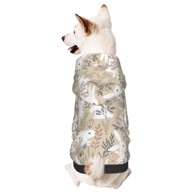 Balery Retro Bunny Flower Sudadera con Capucha para Perros Pequeños – Ropa para Mascotas, Disfraz para Perros y Gatos, Ideal para Fiestas y Cosplay-X-Large