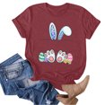 thumbnail image 4 of TSADFHJI Hauts de Noël pour Femmes Grande Taille Rouge Haut Décontracté à Manches Courtes Imprimé de Pâques Col Rond T-Shirt Manches Courtes TTG Rouge, 4 of 4