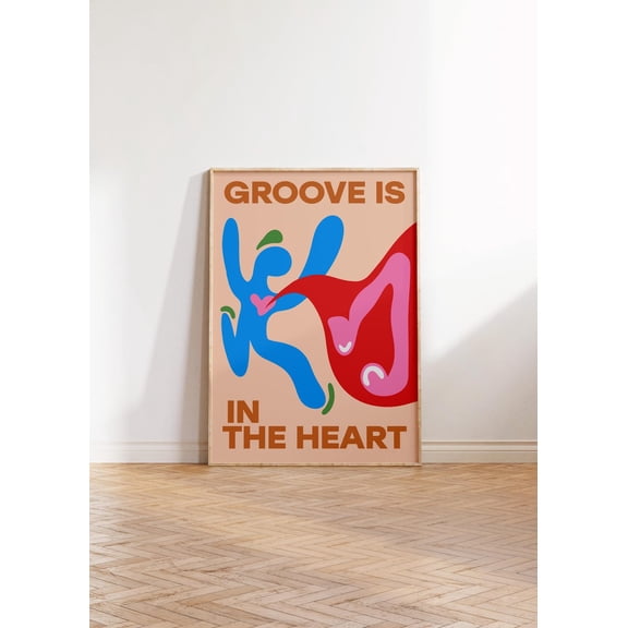 Groove Is In The Heart Music Poster Abstract Wall Art Eclectic Poster Contemporary Art Minimalist Poster, Size X Unfframed UNFRAMED Poster, Wall Art for Decor, Present, 8x12