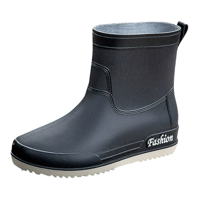 Chaussures de Pluie pour Femmes, Chaussures de Pluie Courtes Confortables, Design Uni, Mi-Mollet