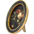 thumbnail image 2 of Home Decor Collection 6x8 Gold Ornate Rose Still Life Oval Framed Wall Art, Vintage Floral Canvas Artwork with Black and Gold Resin Frame, Botanical Tabletop or Wall Décor, 2 of 4
