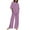 Purple J, variant on Bovxnpu Summer Casual Outfits For Women, 2 Piece Lounge Sets, Casual Short Sleeved Round Neck Top/Loose Straight Tube With Pocket Pants Set L