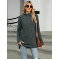 thumbnail image 4 of OBEEII Long Sleeve Turtleneck Sweater for Women Ribbed Knitted Warm Sweater Casual Loose Pullover Jumper Tops, 4 of 9