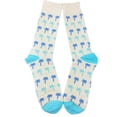thumbnail image 3 of Light Blue Palm Tree Socks (Adult Large - Men's Shoe Sizes 8-12), 3 of 3
