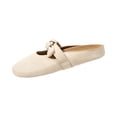 thumbnail image 2 of Women’s Mules Toe Suede Upper Double Bow Mary Jane Slip On Backless Ballet Mule Shoes Hidden Heel Round Toe Dress Flats for Spring Office Casual Daily Wear Business Travel Outfits, 2 of 5