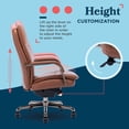 thumbnail image 6 of La-Z-Boy Opus Executive Mid-Back Office Chair Bonded Leather Cognac and Graphite, 6 of 9