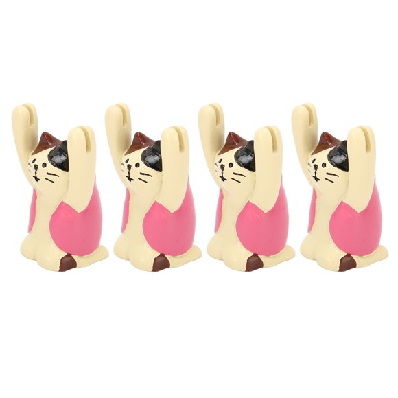Cartoon Photo Clip For Holder Desktop Folder Info Cat Style Notes Number Stands Photofolder Animal Cute Stable Card Resin 4 For Pieces Paper Clip Holders
