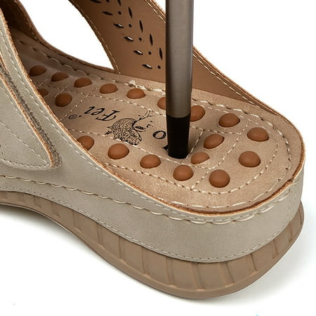 

Vedolay Platform Shoes Sandals for Women Comfy Wedge Walking Slippers Anti-Slip Breathable Casual Sandals Beige 6.5