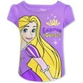 thumbnail image 5 of Disney Princess Girl's 4 Pack Short Sleeve T-Shirt - Cinderella, Belle, Rapunzel, and Ariel, 4 Blue, 5 of 9