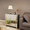 thumbnail image 3 of UBesGoo 2 Drawer Mirrored Hall Table, Mirrored Cabinet ,Accent Chest Large Nightstand ,Silver, 3 of 11