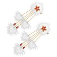 thumbnail image 4 of 1 Paire d'Épingles à Cheveux Boule à Pompon Pinces à Cheveux à Pompon Pinces à Cheveux Hanfu Chinoises Accessoires pour Cheveux, 4 of 8