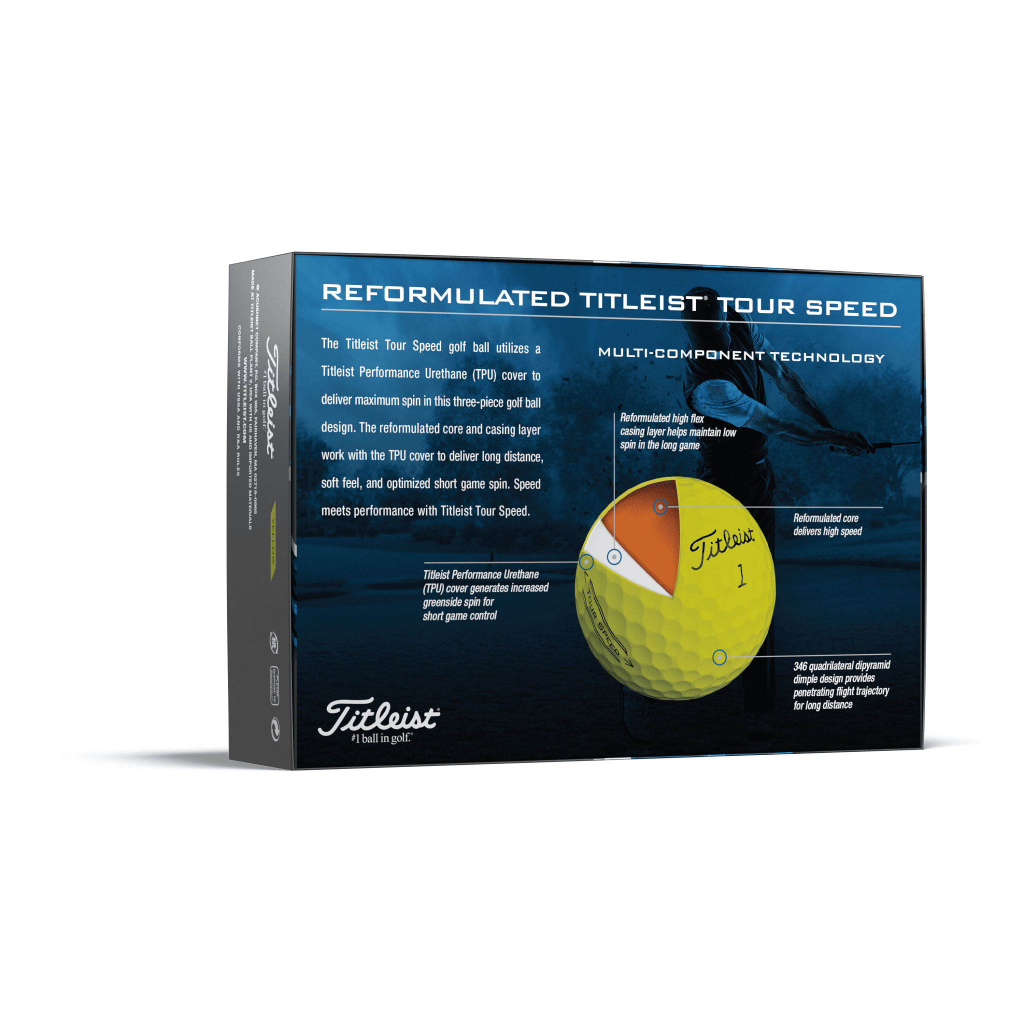 Titleist Tour Speed Golf Balls, 12 Pack, Yellow