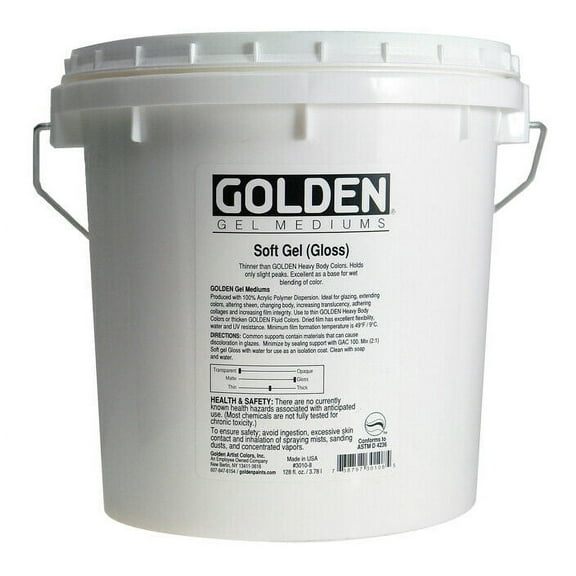 Golden Soft Acrylic Gel Medium - Gloss, 128 oz tub