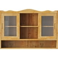 thumbnail image 7 of 35.4" Bathroom Wall Cabinet with Glass Door, Three Tiers of Medicine Cabinet with 2 Door Sliding for Bathroom, Kitchen, Dining Room, Natural, 7 of 7