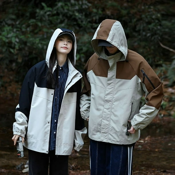 Chaqueta de carga impermeable tres en uno para hombre abrigo con capucha a prueba de viento para deportes al aire libre senderismo Camping