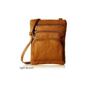 Super Soft Leather Crossbody Bag- Light Brown