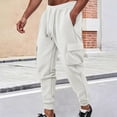 thumbnail image 2 of XuJwPNcy Men's Sweatpants with Pockets Elastic Waist Cotton Joggers Active Athletic Workout Cargo Pants Running Outfit(White,X-Large), 2 of 7