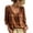 Coffee, variant on Aofany Christmas Plaid Ruffle Blouse for Women Deep V Neck Tie Front Puff Sleeve Casual Loose Top Elegant Fashion Shirt