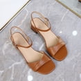 thumbnail image 4 of Xucatan Women's Buckle Strap Heeled Sandals, Open Toe Chunky Heel Slides with Soft Leather, Ankle Strap Comfortable Dress Shoes, Versatile Spring Summer Office Footwear Gift, 4 of 9