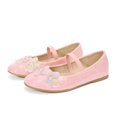thumbnail image 2 of LuckLilac Girls Pink Glitter Flats Flower Dress Ballet Flat Shoes for 8 Toddler Party Wedding School, 2 of 5