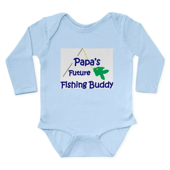 CafePress - Papa's Future Fishing Buddy Body Suit - Long Sleeve Cotton Baby Bodysuit