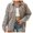 Light Gray, variant on vigerkar Women's Oversized Plaid Flannel Button Down Long Sleeve Fall Winter Jacket (Black, M)