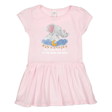 

Inktastic My Auntie Loves Me to the Moon and Back Elephant Family Gift Toddler Girl Dress