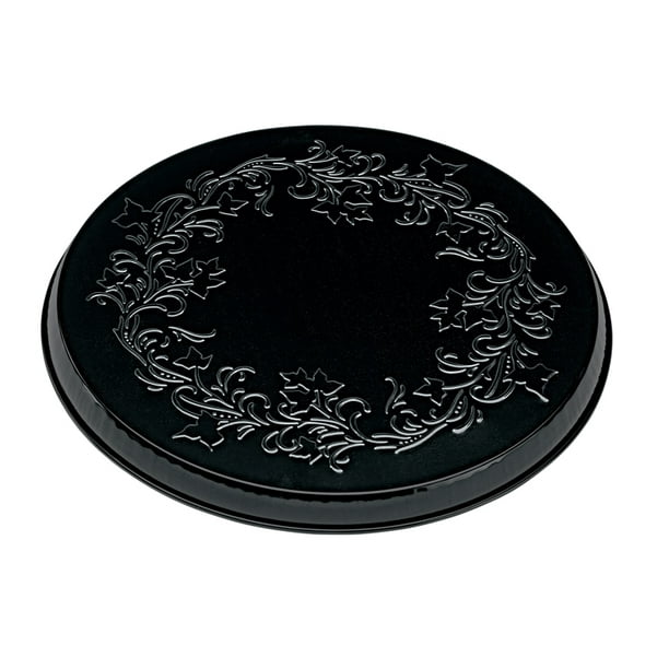 Range Kleen Round Burner Covers "Ivy" Embossed Black