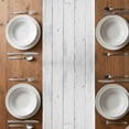 thumbnail image 6 of Spring Daisy Table Runner - 90 Inch Long, Kitchen Dining Table Runner Dresser Scarves, Pink Flowers Wreath Leaves Farmhouse White Wood Farmhouse Decor for Coffee Tables Wedding Party Banquet, 6 of 8