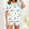thumbnail image 4 of Censtreet Pajamas Set for Women 2 Piece Short Sleeve Sleepwear Soft Tops and Shorts Pjs Lounge Set, 4 of 7