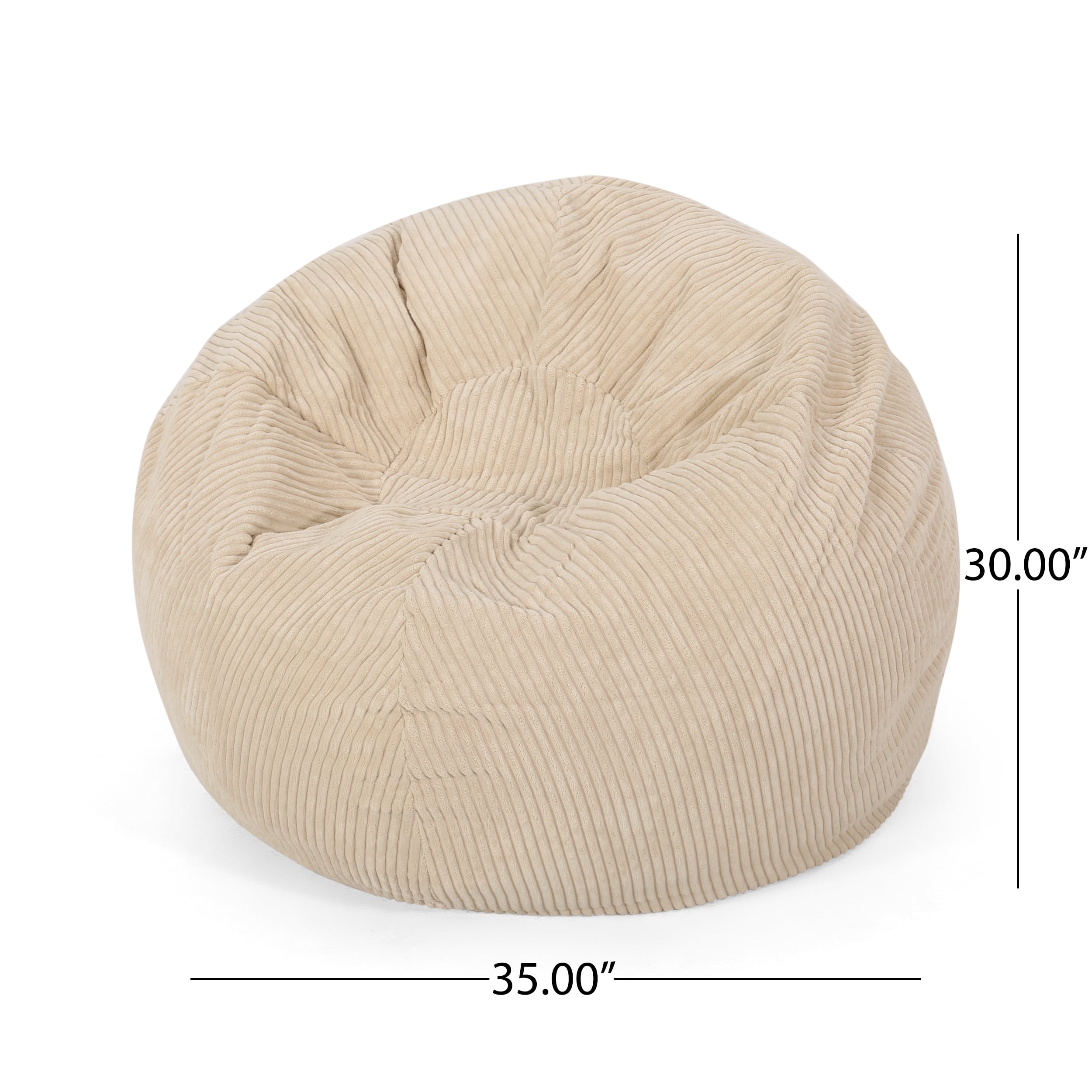 Noble House Adrian Bean Bag Chair, Ivory